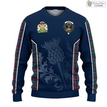 Gordon Red Tartan Knitted Sweatshirt with Family Crest and Scottish Thistle Vibes Sport Style