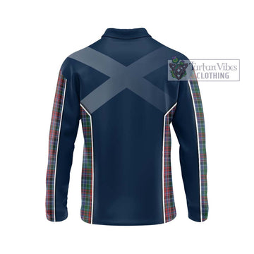 Gordon Red Tartan Long Sleeve Polo Shirt with Family Crest and Lion Rampant Vibes Sport Style