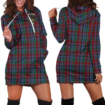 Gordon Red Tartan Hoodie Dress with Family Crest