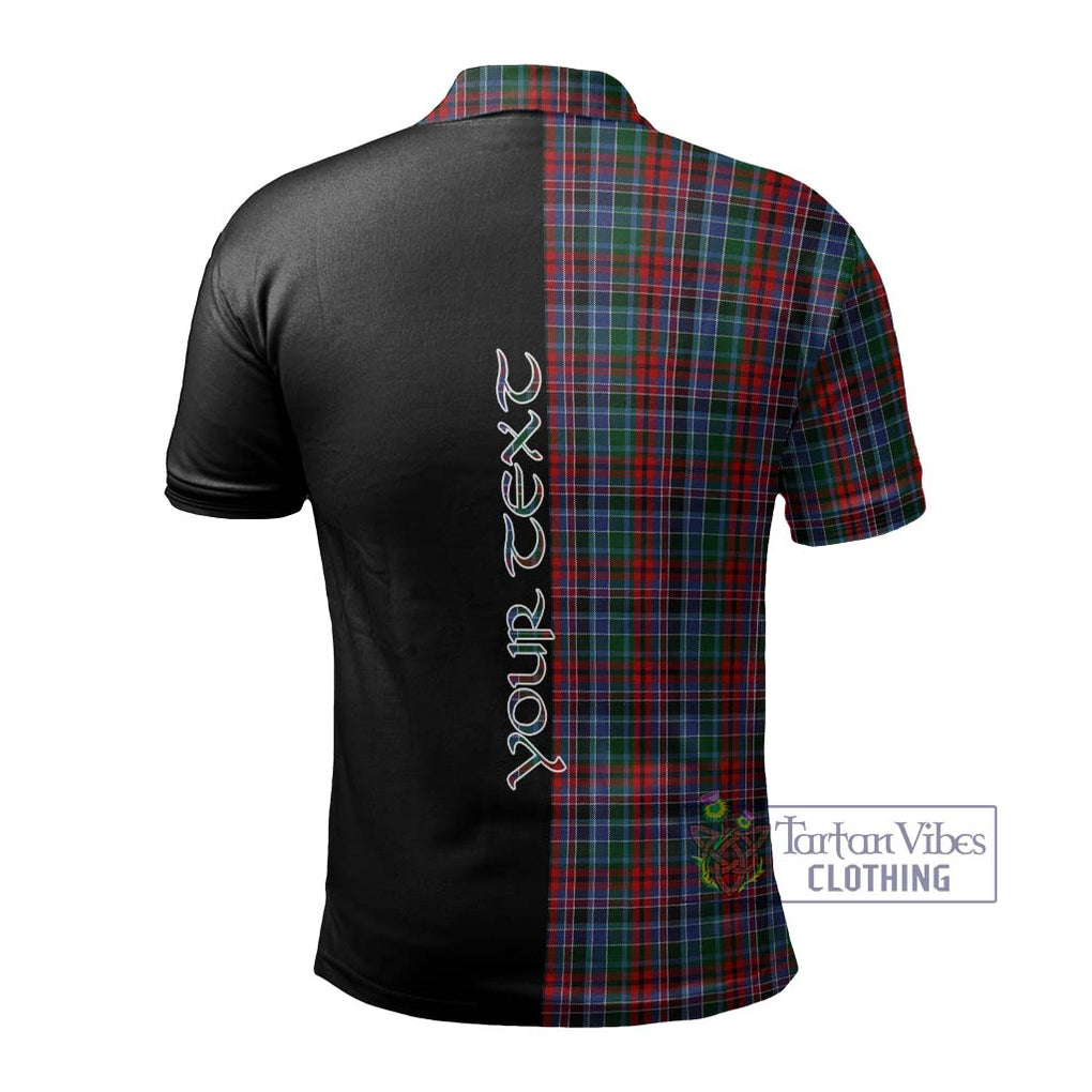 Gordon Red Tartan Polo Shirt with Family Crest and Half Of Me Style - Tartanvibesclothing Shop