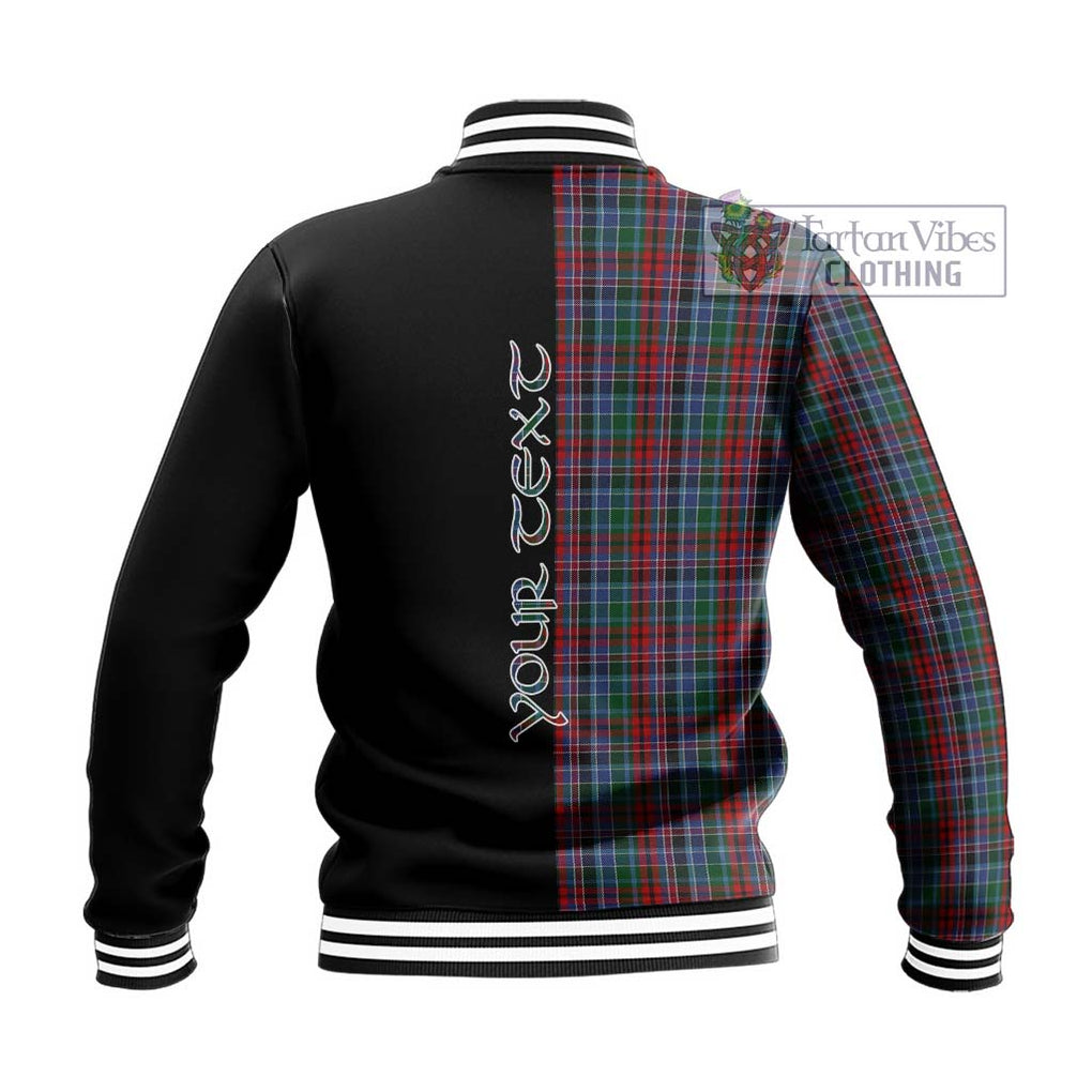 Gordon Red Tartan Baseball Jacket with Family Crest and Half Of Me Style - Tartanvibesclothing Shop