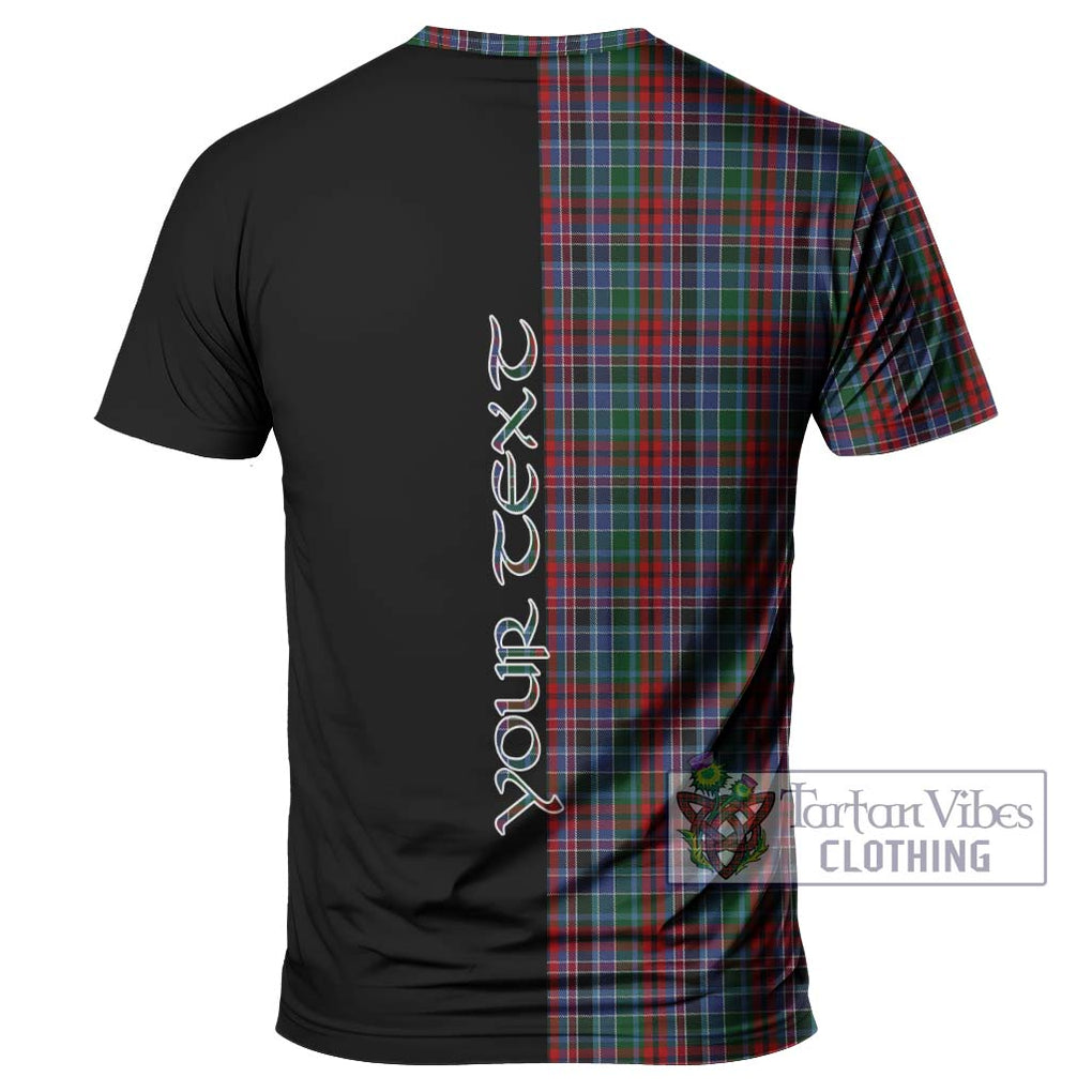 Gordon Red Tartan T-Shirt with Family Crest and Half Of Me Style - Tartanvibesclothing Shop