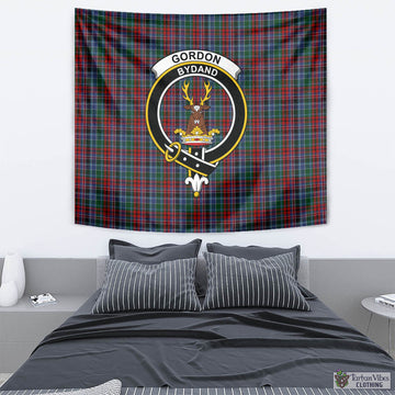 Gordon Red Tartan Tapestry Wall Hanging and Home Decor for Room with Family Crest