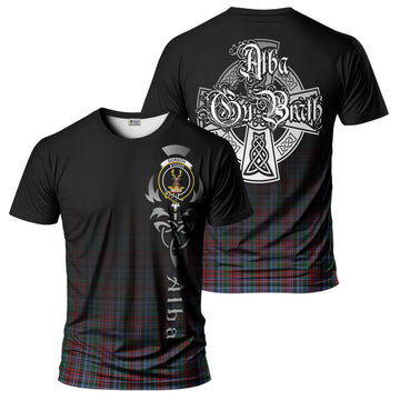 Gordon Red Tartan T-Shirt Featuring Alba Gu Brath Family Crest Celtic Inspired