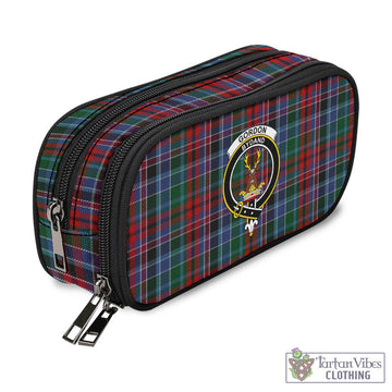 Gordon Red Tartan Pen and Pencil Case with Family Crest