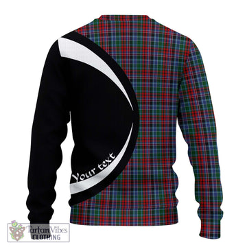 Gordon Red Tartan Ugly Sweater with Family Crest Circle Style