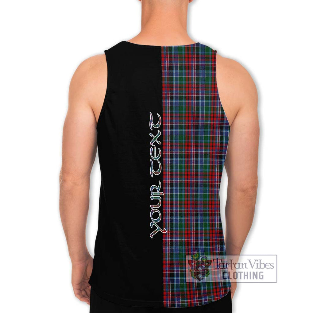 Gordon Red Tartan Men's Tank Top with Family Crest and Half Of Me Style - Tartanvibesclothing Shop