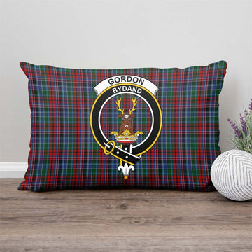 Gordon Red Tartan Pillow Cover with Family Crest