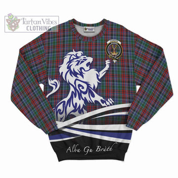 Gordon Red Tartan Sweatshirt with Alba Gu Brath Regal Lion Emblem