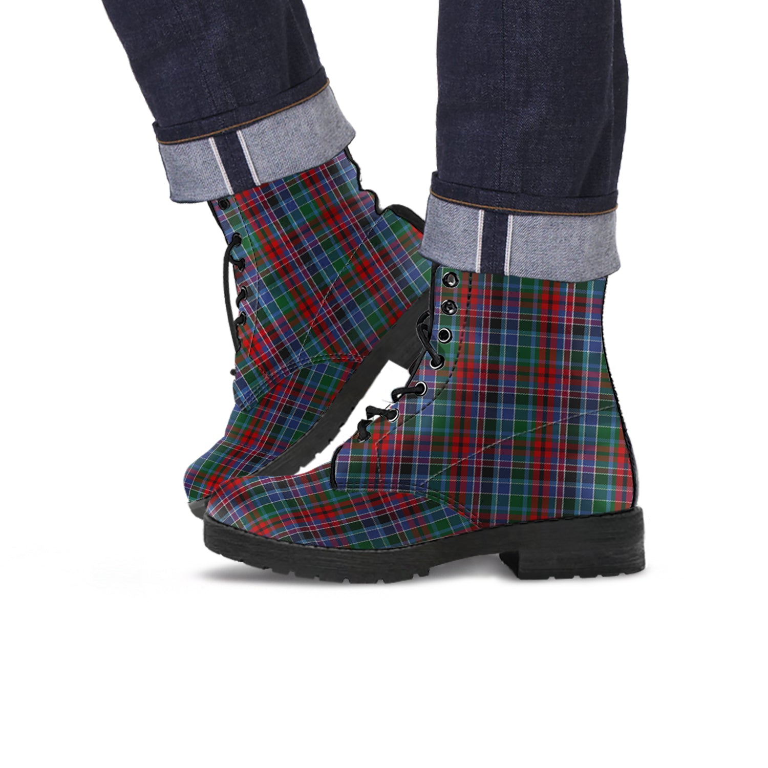 gordon-red-tartan-leather-boots