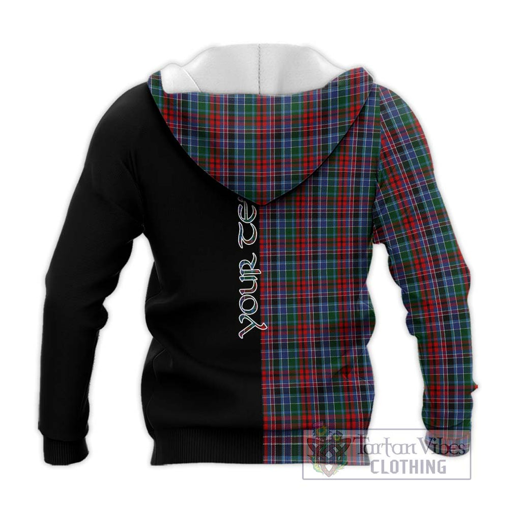 Gordon Red Tartan Knitted Hoodie with Family Crest and Half Of Me Style - Tartanvibesclothing Shop