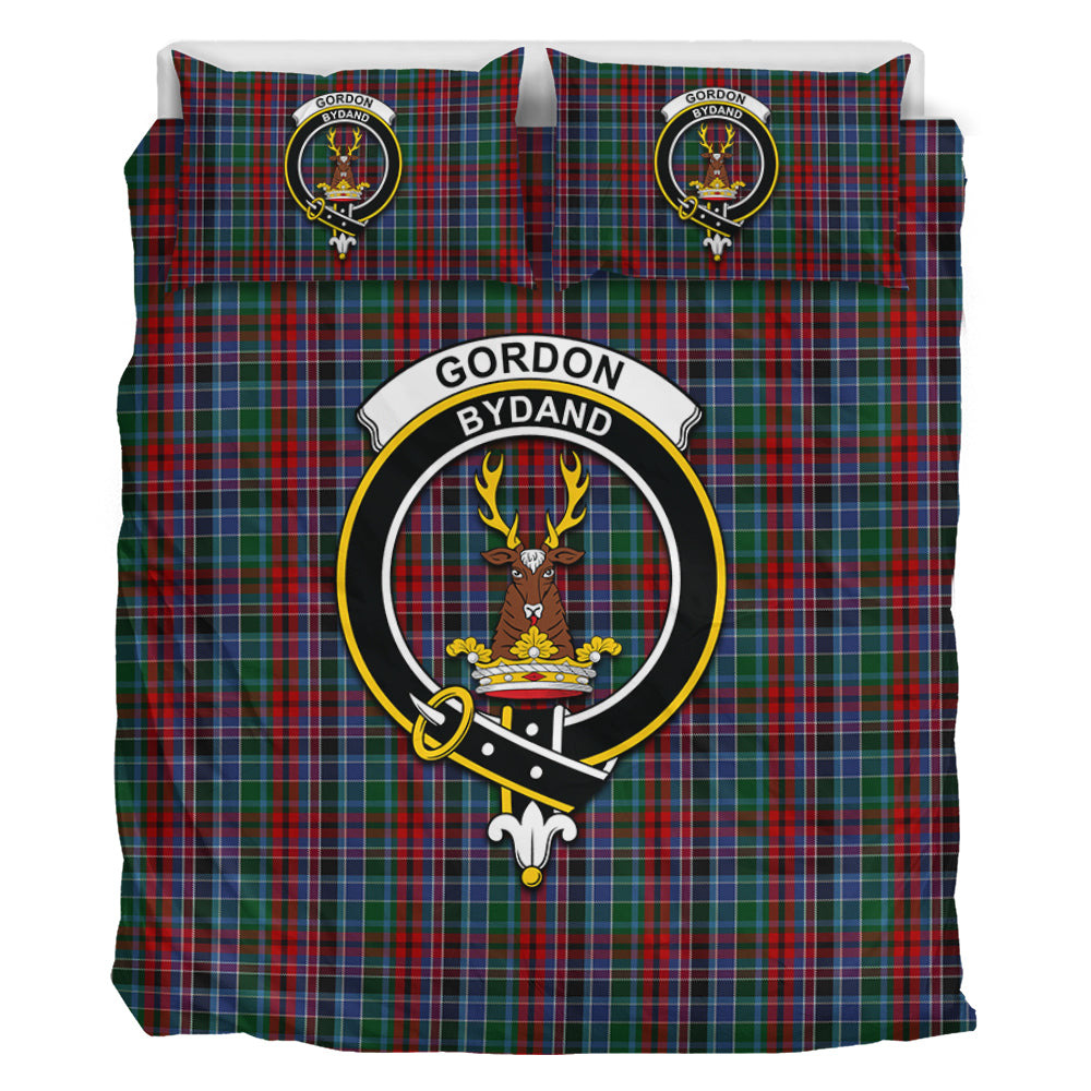 Gordon Red Tartan Bedding Set with Family Crest - Tartan Vibes Clothing