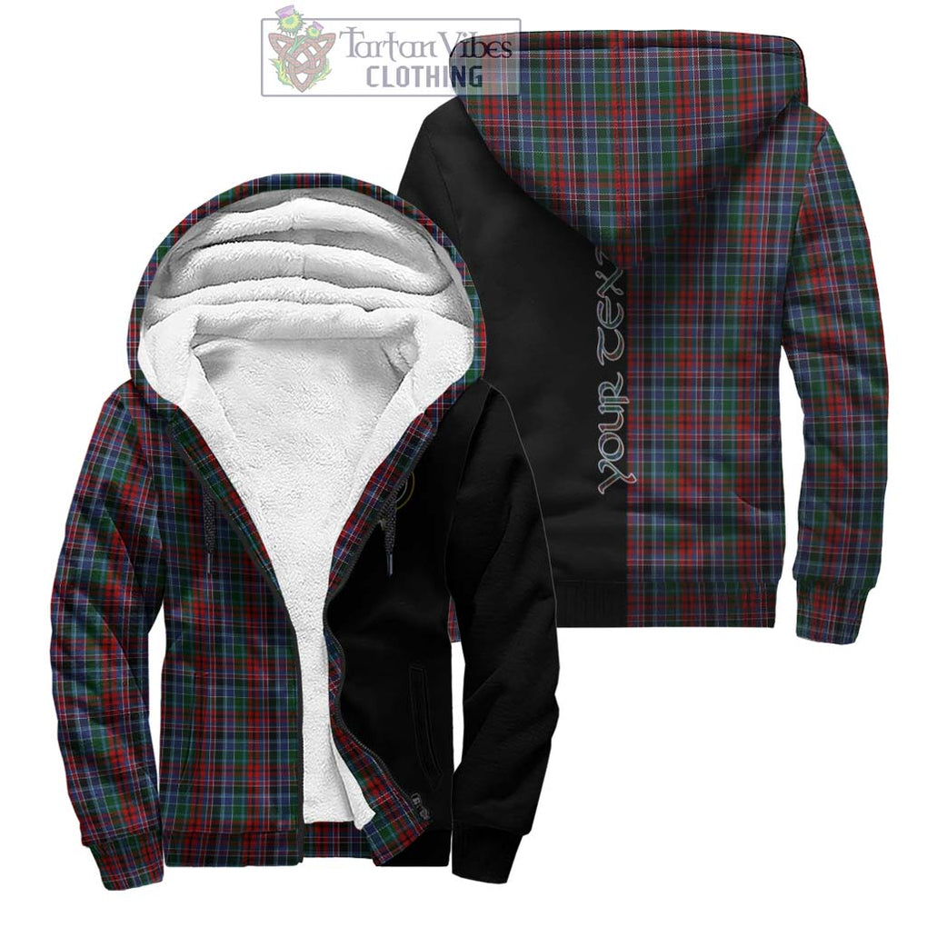 Gordon Red Tartan Sherpa Hoodie with Family Crest and Half Of Me Style Unisex - Tartanvibesclothing Shop