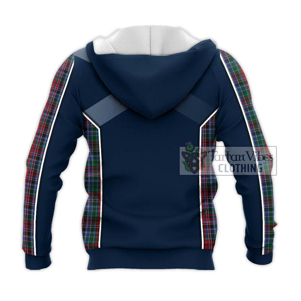 Gordon Red Tartan Knitted Hoodie with Family Crest and Lion Rampant Vibes Sport Style - Tartan Vibes Clothing