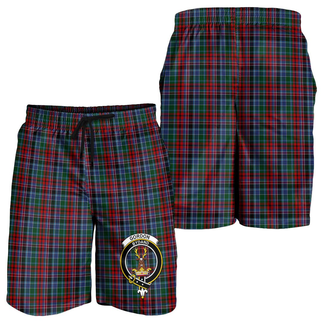 gordon-red-tartan-mens-shorts-with-family-crest