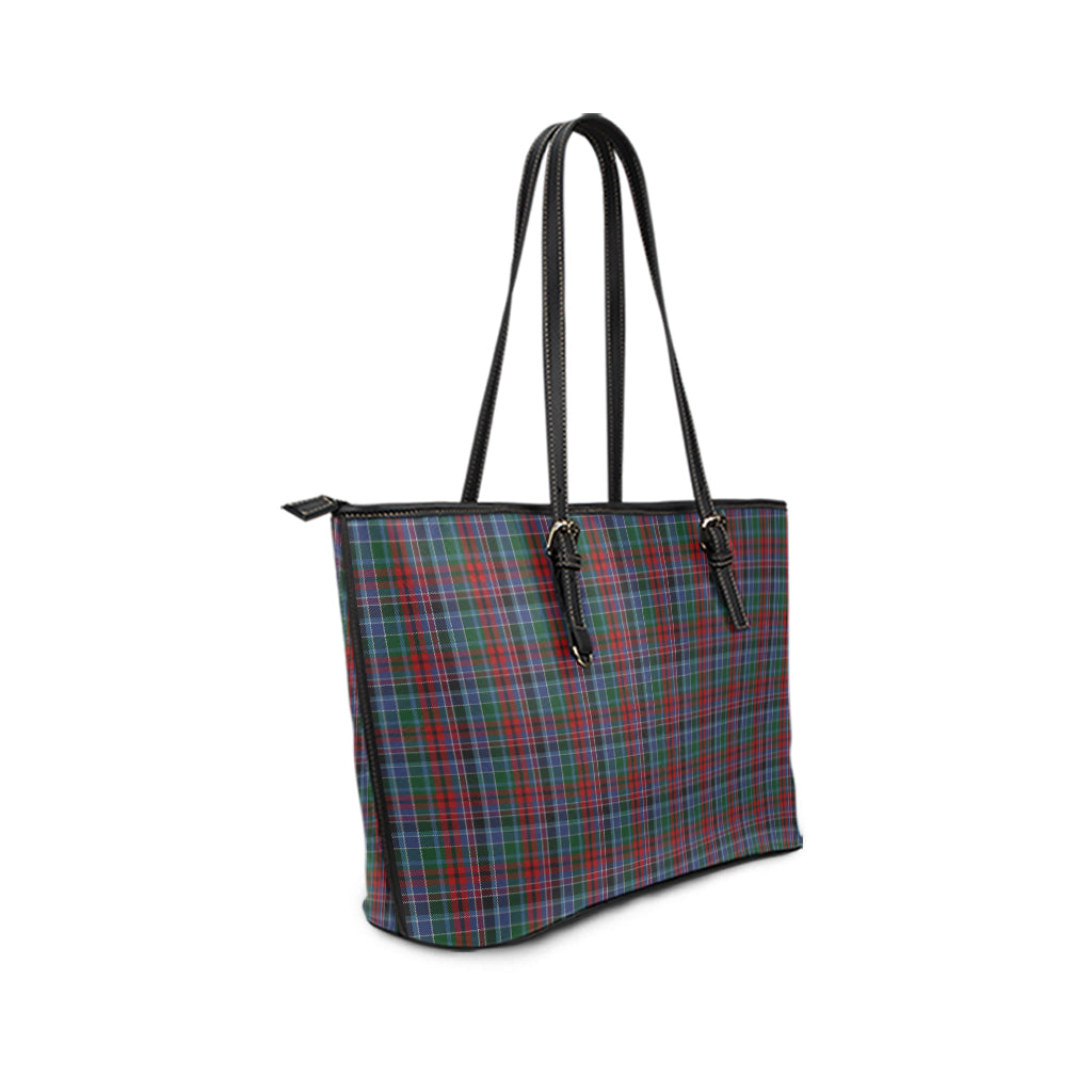 gordon-red-tartan-leather-tote-bag