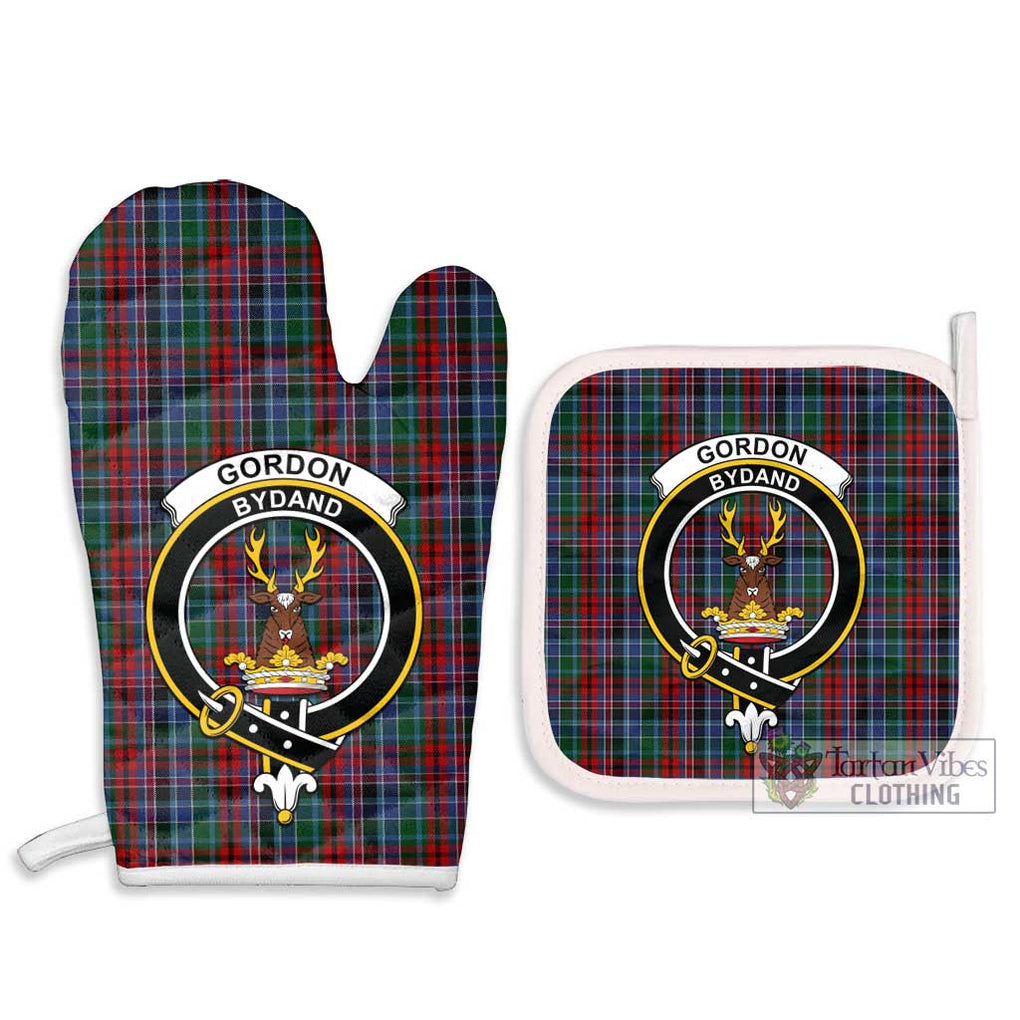 Gordon Red Tartan Combo Oven Mitt & Pot-Holder with Family Crest Combo 1 Oven Mitt & 2 Pot-Holder White - Tartan Vibes Clothing