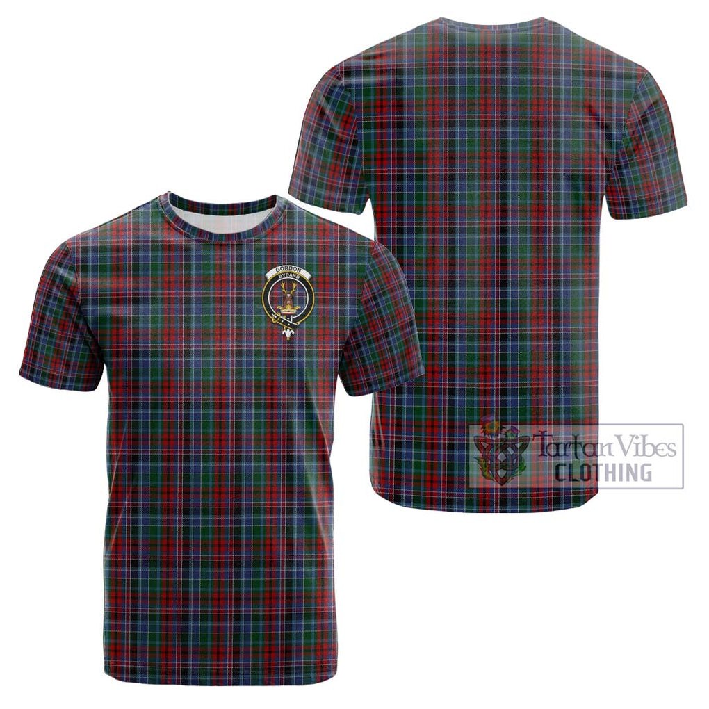 Gordon Red Tartan Cotton T-Shirt with Family Crest Kid's Shirt - Tartanvibesclothing Shop