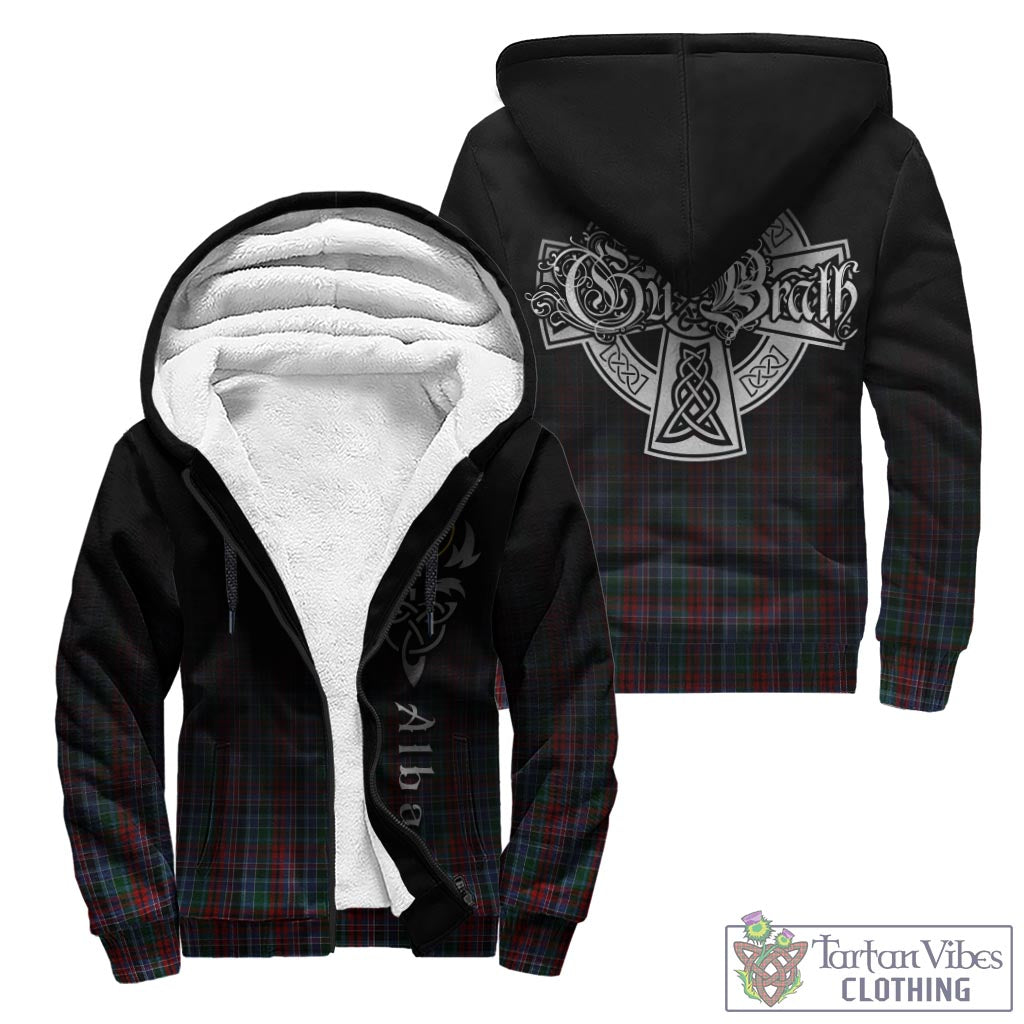 Tartan Vibes Clothing Gordon Red Tartan Sherpa Hoodie Featuring Alba Gu Brath Family Crest Celtic Inspired