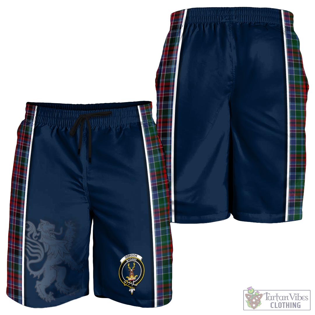 Tartan Vibes Clothing Gordon Red Tartan Men's Shorts with Family Crest and Lion Rampant Vibes Sport Style