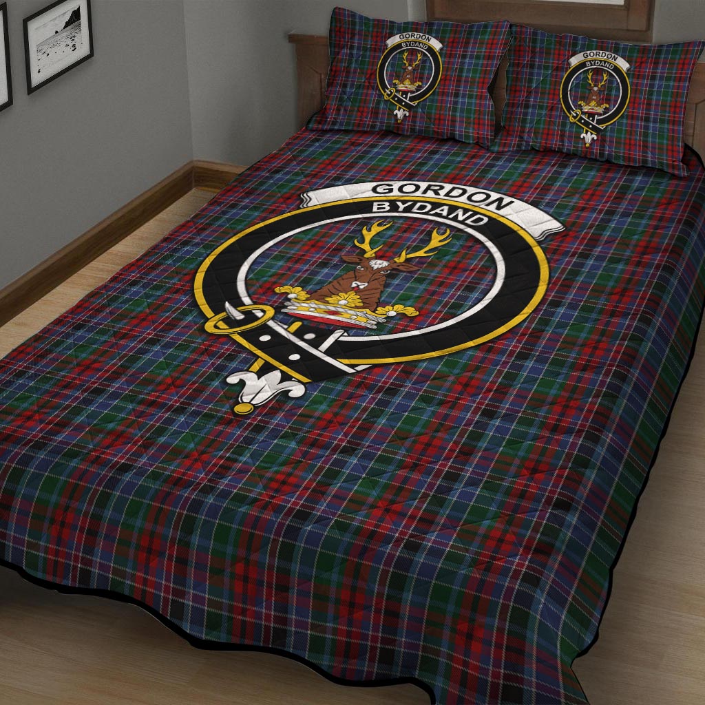 Gordon Red Tartan Quilt Bed Set with Family Crest - Tartan Vibes Clothing