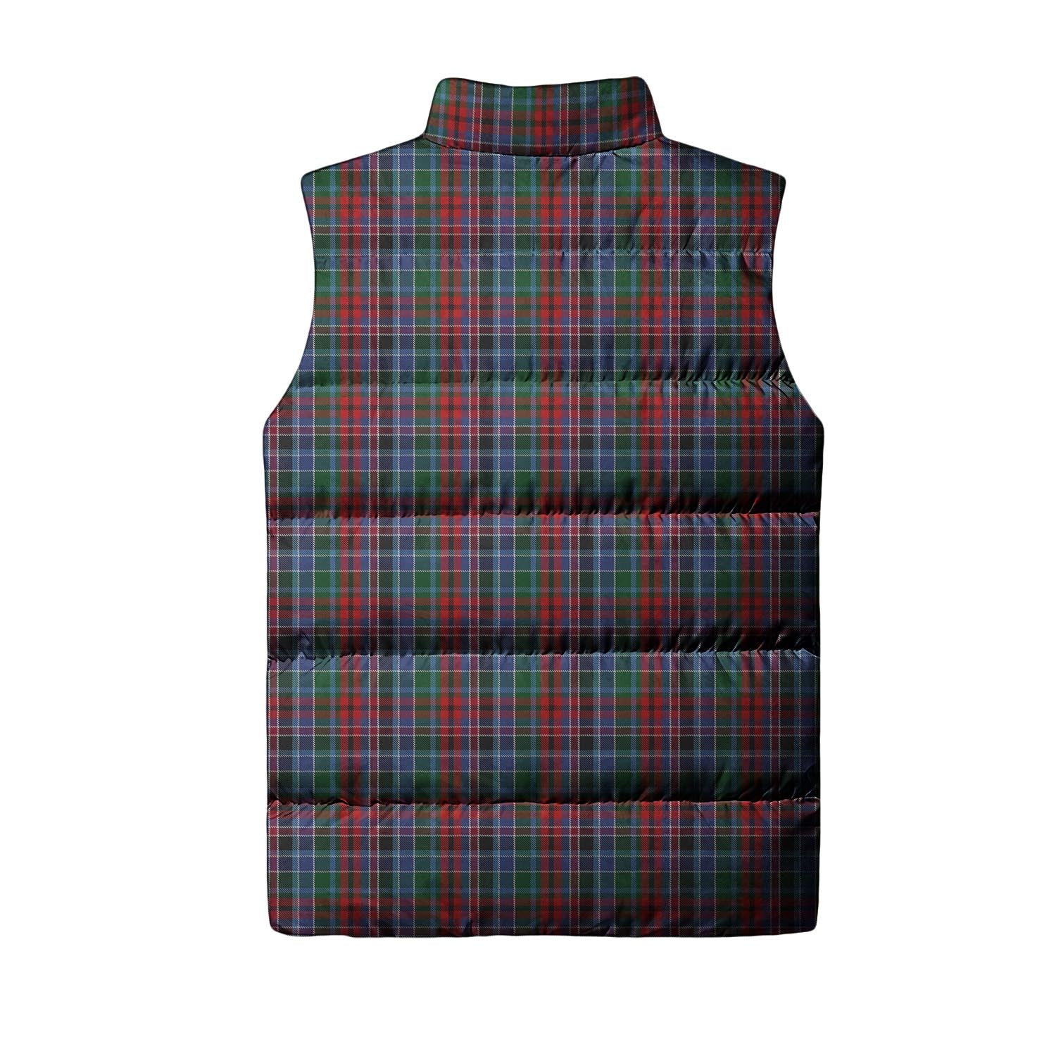 Gordon Red Tartan Sleeveless Puffer Jacket with Family Crest - Tartanvibesclothing