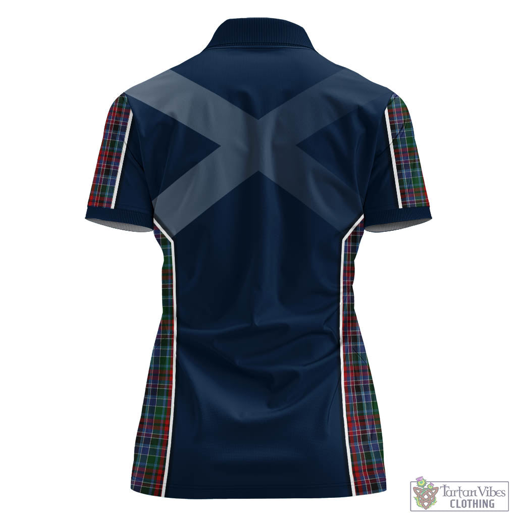 Tartan Vibes Clothing Gordon Red Tartan Women's Polo Shirt with Family Crest and Lion Rampant Vibes Sport Style