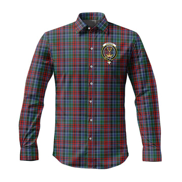 Gordon Red Tartan Long Sleeve Button Up Shirt with Family Crest