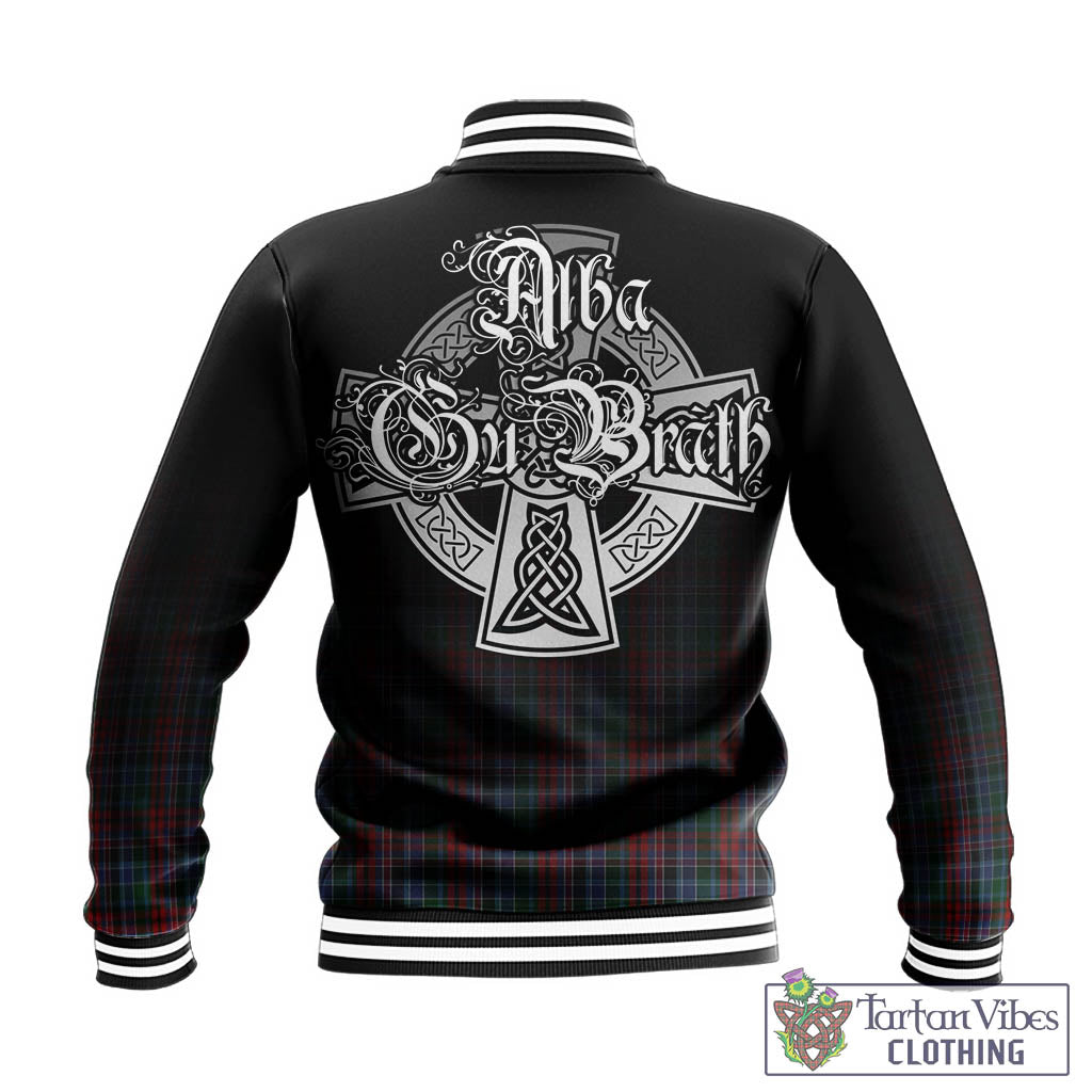 Tartan Vibes Clothing Gordon Red Tartan Baseball Jacket Featuring Alba Gu Brath Family Crest Celtic Inspired