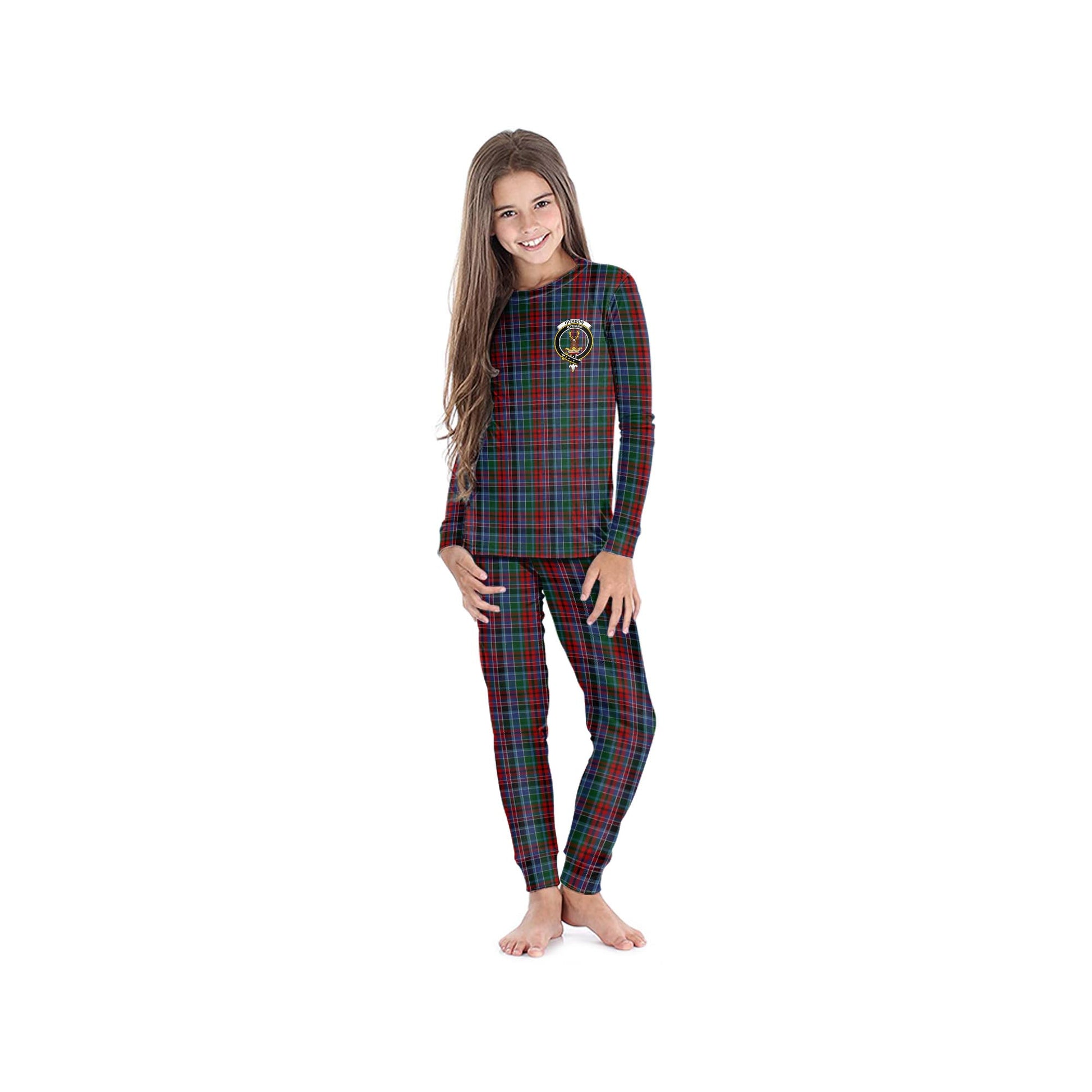 Gordon Red Tartan Pajamas Family Set with Family Crest - Tartan Vibes Clothing