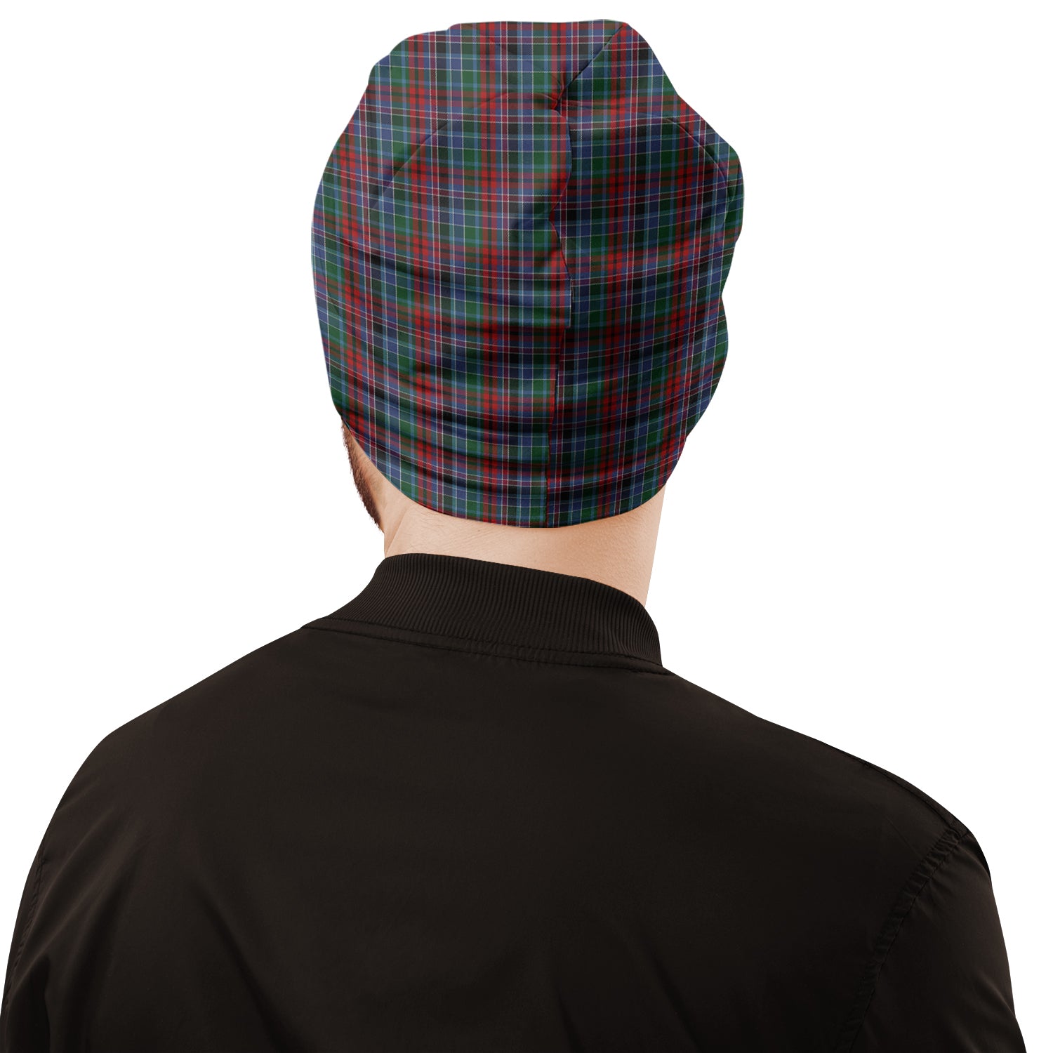 gordon-red-tartan-beanies-hat-with-family-crest