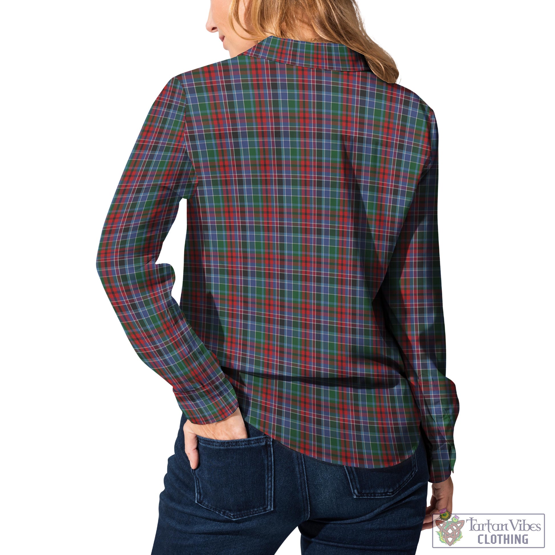 Tartan Vibes Clothing Gordon Red Tartan Womens Casual Shirt with Family Crest