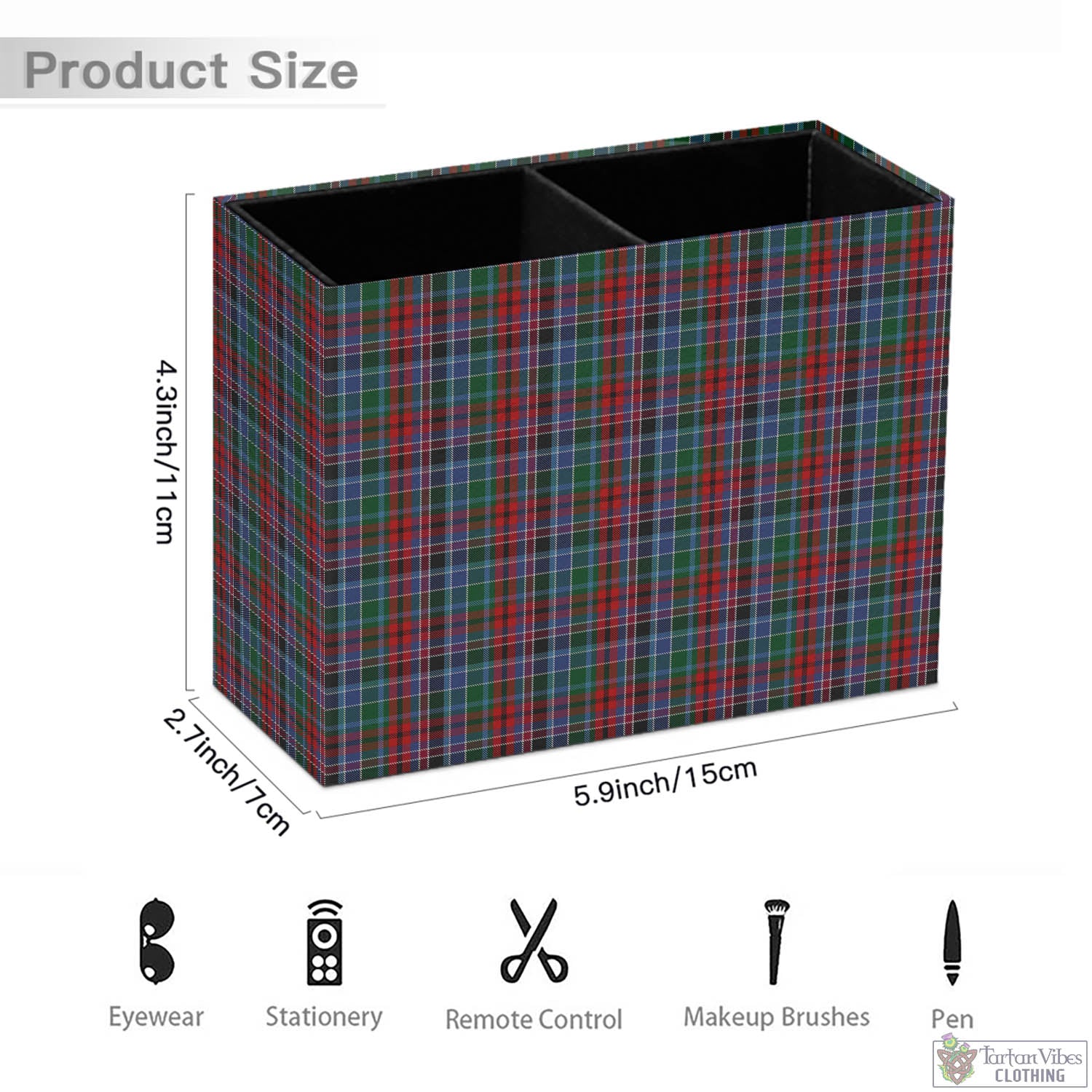 Tartan Vibes Clothing Gordon Red Tartan Pen Holder