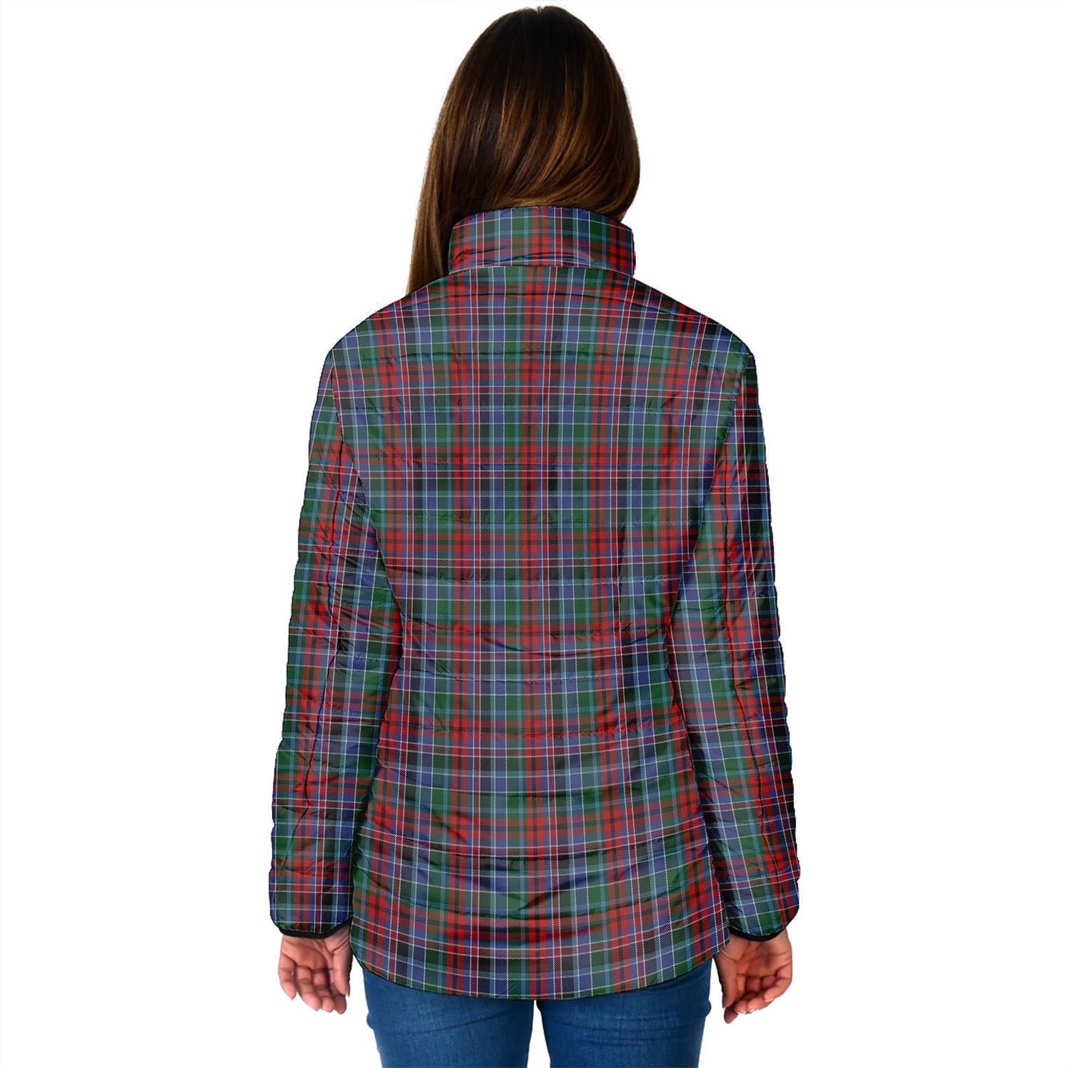 Gordon Red Tartan Padded Jacket with Family Crest - Tartan Vibes Clothing