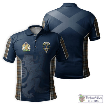 Gordon Weathered Tartan Men's Polo Shirt with Family Crest and Lion Rampant Vibes Sport Style