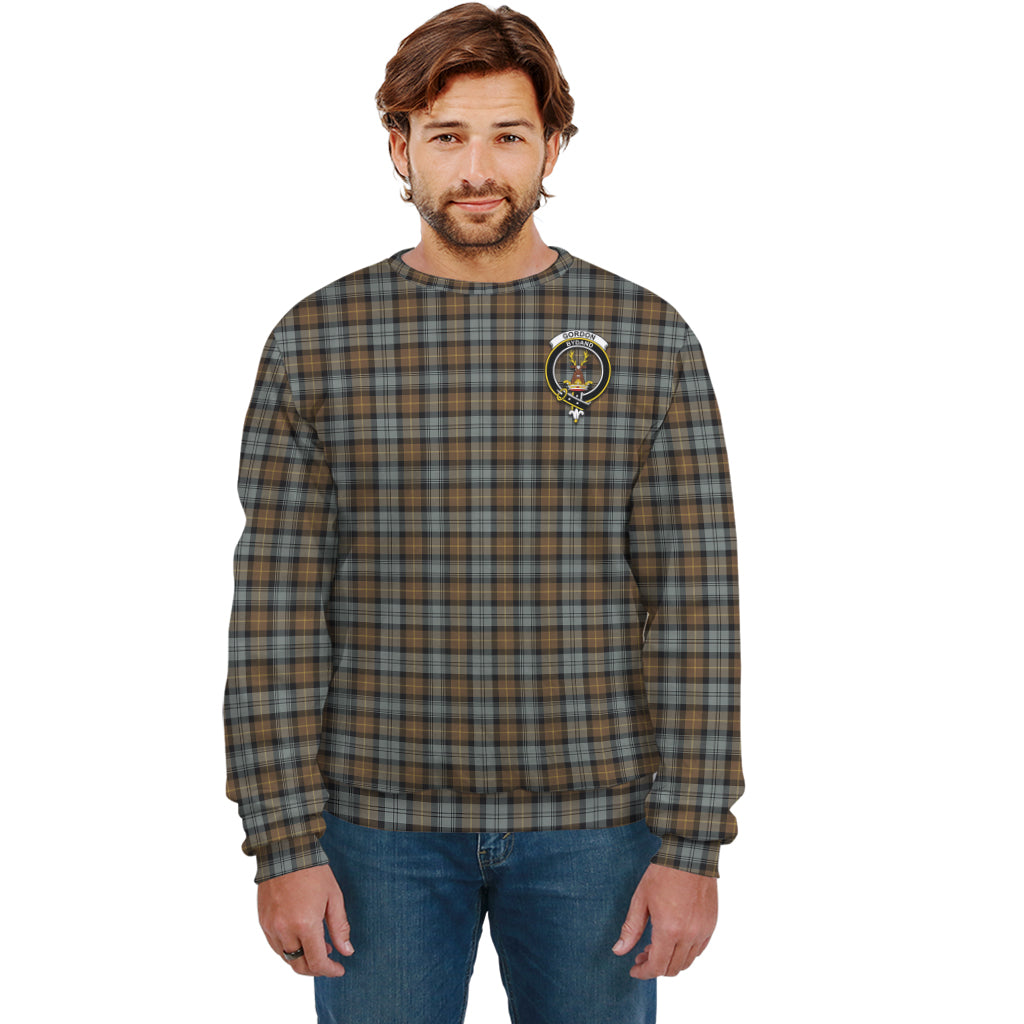 Gordon Weathered Tartan Sweatshirt with Family Crest Unisex - Tartan Vibes Clothing