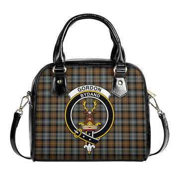 Gordon Weathered Tartan Shoulder Handbags with Family Crest