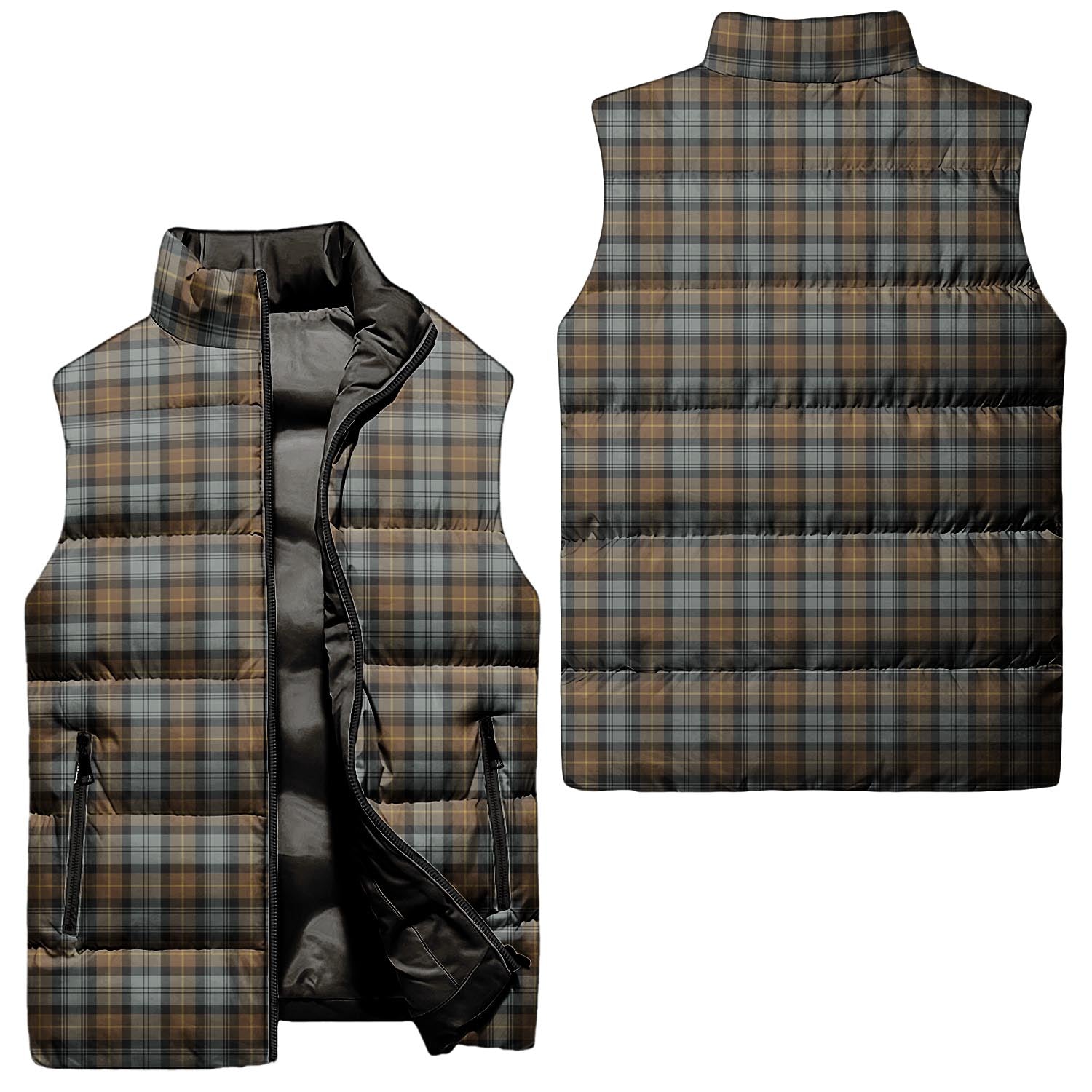 Gordon Weathered Tartan Sleeveless Puffer Jacket Unisex - Tartanvibesclothing