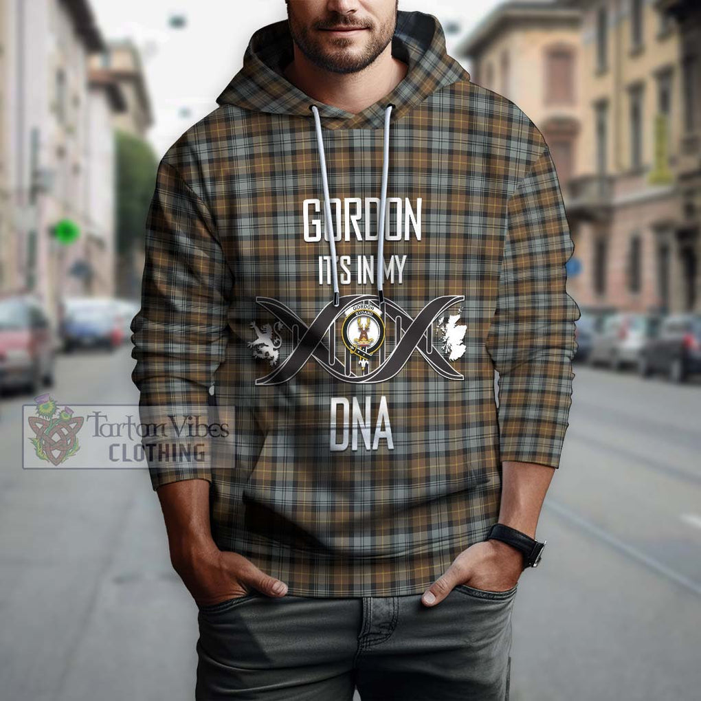 Gordon Weathered Tartan Hoodie with Family Crest DNA In Me Style Pullover Hoodie - Tartanvibesclothing Shop