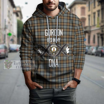 Gordon Weathered Tartan Hoodie with Family Crest DNA In Me Style