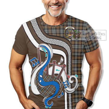 Gordon Weathered Tartan T-Shirt with Epic Bagpipe Style