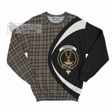 Gordon Weathered Tartan Sweatshirt with Family Crest Circle Style