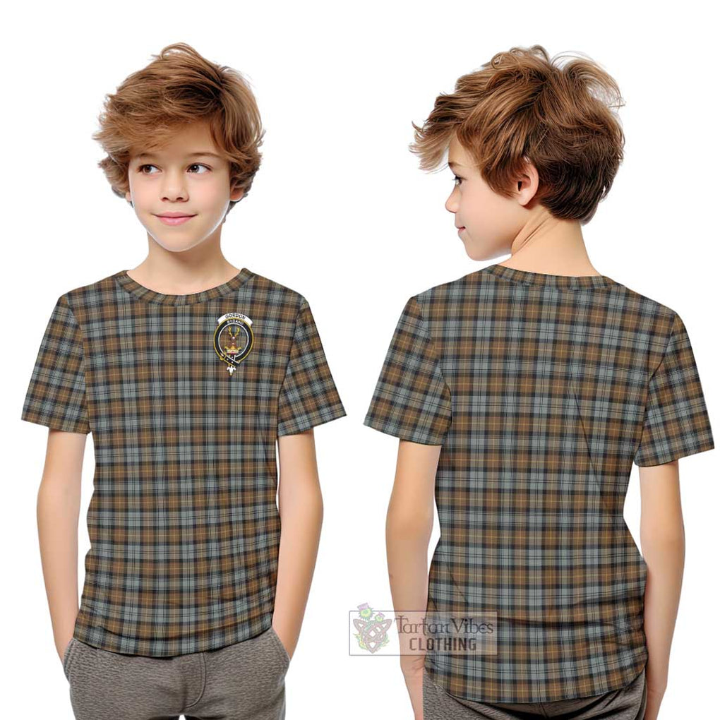 Gordon Weathered Tartan Kid T-Shirt with Family Crest Youth XL Size14 - Tartanvibesclothing Shop