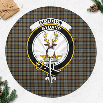 Gordon Weathered Tartan Christmas Tree Skirt with Family Crest