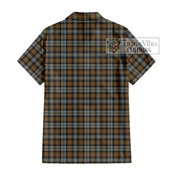 Gordon Weathered Tartan Short Sleeve Button Shirt with Family Crest DNA In Me Style