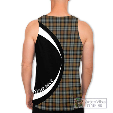 Gordon Weathered Tartan Men's Tank Top with Family Crest Circle Style