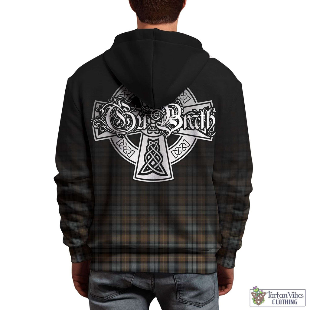 Tartan Vibes Clothing Gordon Weathered Tartan Hoodie Featuring Alba Gu Brath Family Crest Celtic Inspired