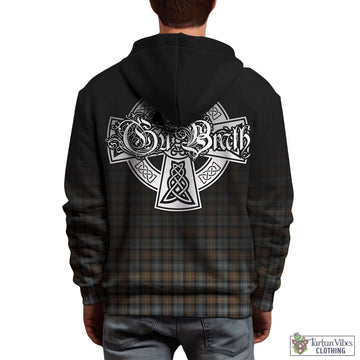 Gordon Weathered Tartan Hoodie Featuring Alba Gu Brath Family Crest Celtic Inspired