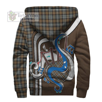 Gordon Weathered Tartan Sherpa Hoodie with Epic Bagpipe Style