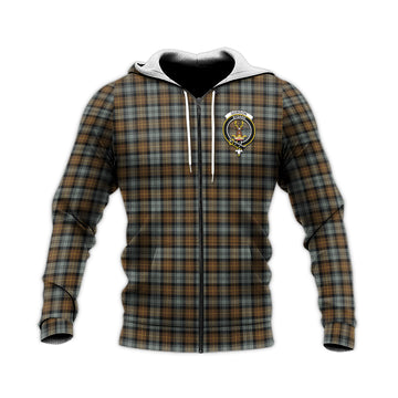 Gordon Weathered Tartan Knitted Hoodie with Family Crest